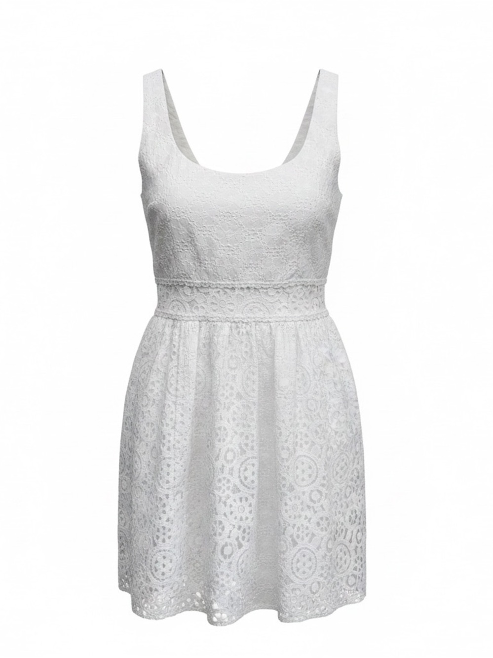 Lilly Pulitzer White Lace Scoop Neck Mini‎ Dress Summer Wedding bridal